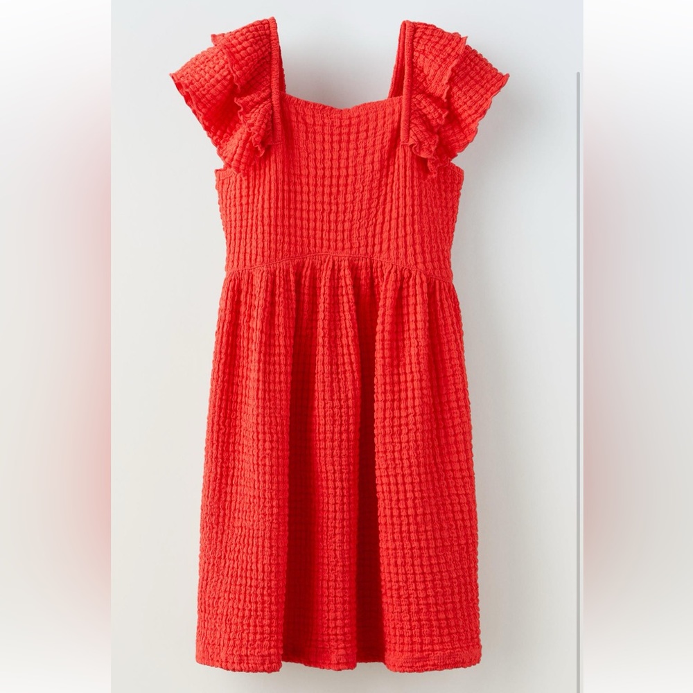 Zara Red Flutter Sleeve Sundress Casual